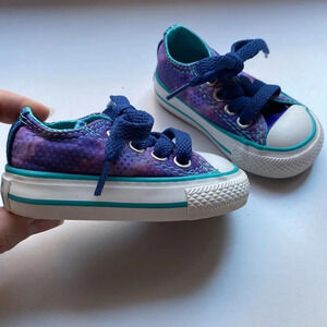 Converse Purple and Teal Chucks Chuck Taylor Low Tops Purple Mermaid Teal Size 2